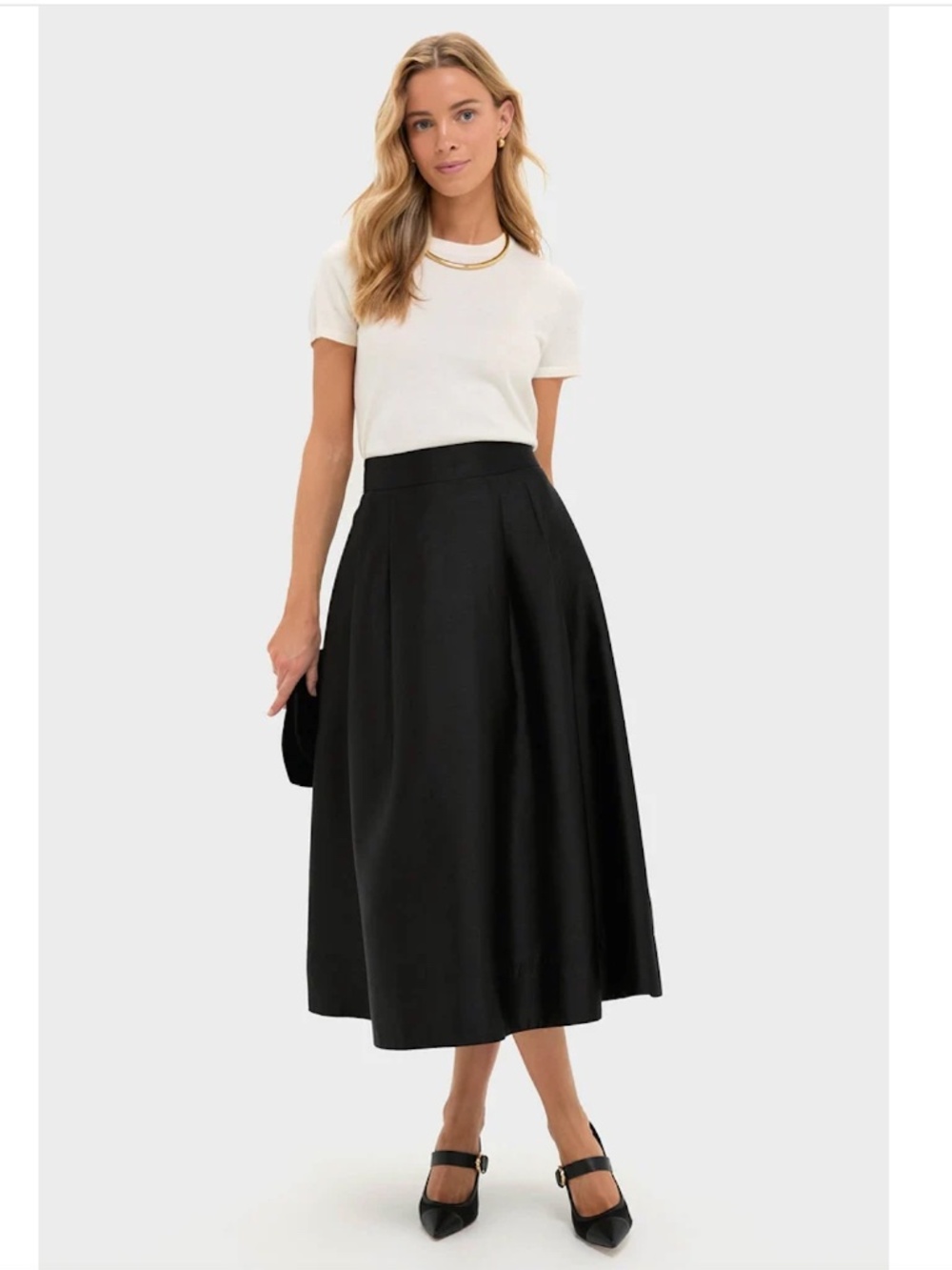 MAXMARA Full Circle Cotton Faille Paneled Midi Skirt EUC/IT: 42=US; 8